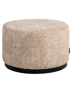 Pouf rond tissu personnalisable base noire design KINDAL