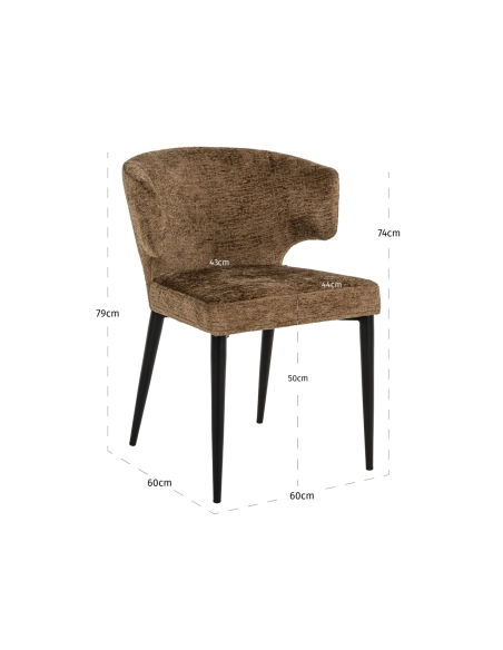 Silla de tela chenilla brandy TAYLOR | Loft Attitude