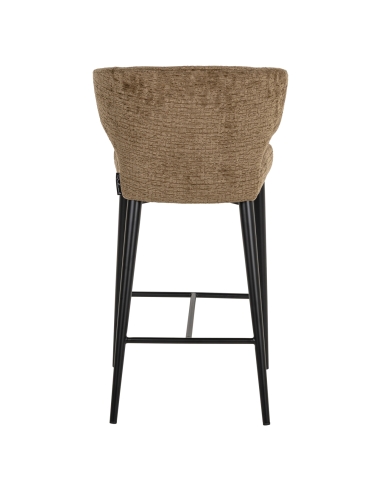 Tabouret de comptoir tissu texturé brandy métal TAYLOR