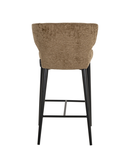 Tabouret de comptoir tissu texturé brandy métal TAYLOR