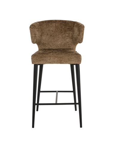 Tabouret de comptoir tissu texturé brandy métal TAYLOR