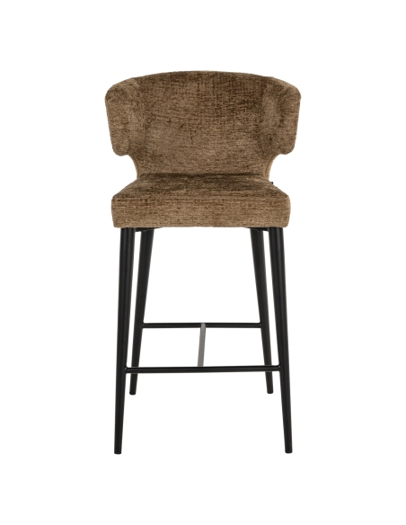 Tabouret de comptoir tissu texturé brandy métal TAYLOR