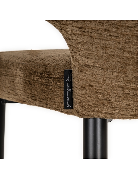 Tabouret de comptoir tissu texturé brandy métal TAYLOR