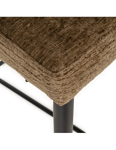 Tabouret de comptoir tissu texturé brandy métal TAYLOR