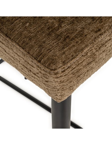 Tabouret de comptoir tissu texturé brandy métal TAYLOR