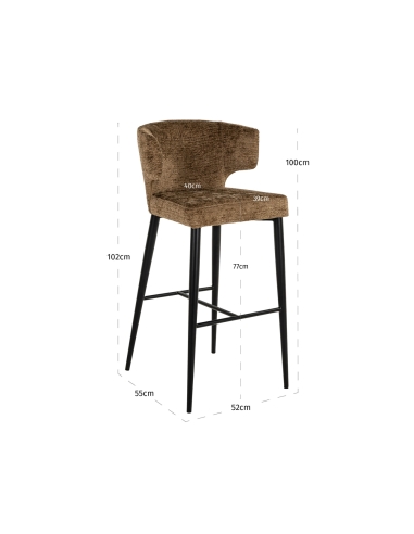 Taburete de bar Taylor brandy | Loft Attitude