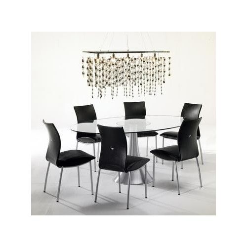 Tavolo ovale di design in vetro 180 x 120 cm