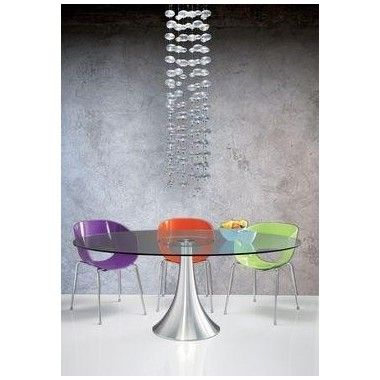 Design ovale glazen tafel 180 x 120 cm