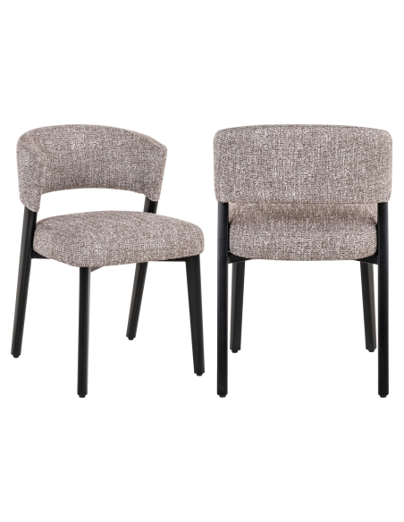 Silla tweed tierra metal negro ZENO | Loft Attitude