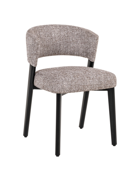 Stuhl aus Tweed in Erdtönen mit schwarzem Metall ZENO | Loft Attitude