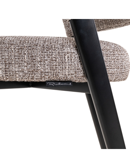 Chaise tweed terre métal noir ZENO | Loft Attitude