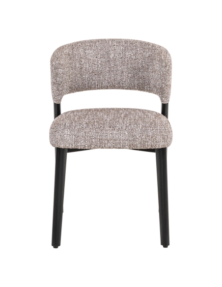 Chaise tweed terre métal noir ZENO | Loft Attitude