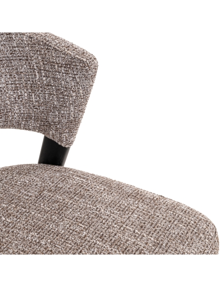 Stuhl aus Tweed in Erdtönen mit schwarzem Metall ZENO | Loft Attitude