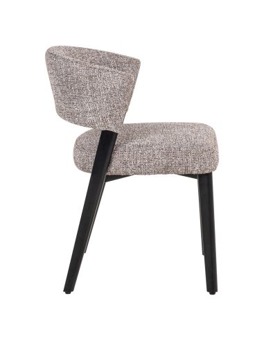 Stuhl aus Tweed in Erdtönen mit schwarzem Metall ZENO | Loft Attitude