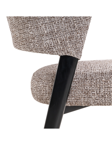 Chaise tweed terre métal noir ZENO | Loft Attitude