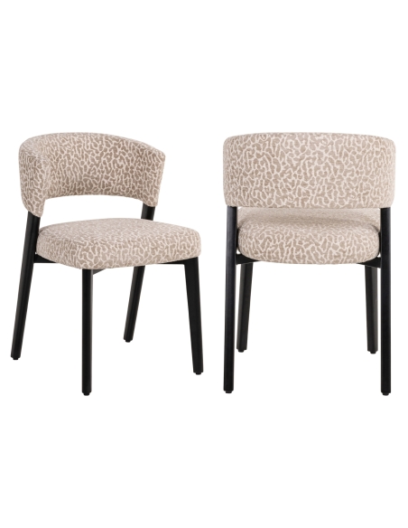 Beige leopard black metal chair ZENO | Loft Attitude