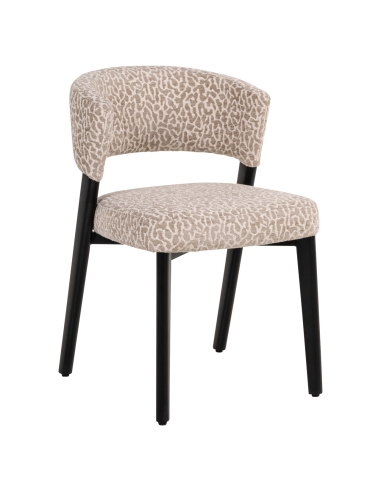 Stoel met beige luipaardprint en zwart metaal ZENO | Loft Attitude