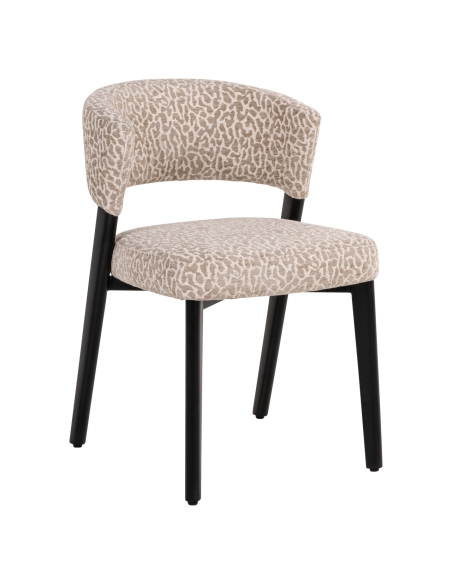 Beige leopard black metal chair ZENO | Loft Attitude