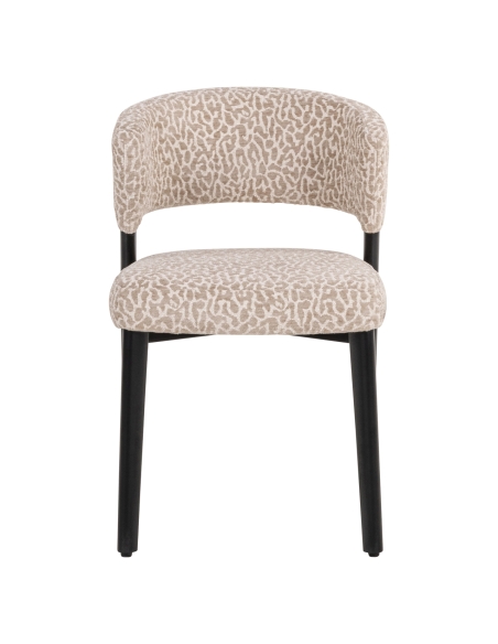 Stoel met beige luipaardprint en zwart metaal ZENO | Loft Attitude
