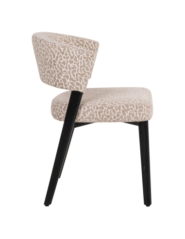 Beige leopard black metal chair ZENO | Loft Attitude