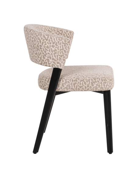 Silla leopardo beige metal negro ZENO | Loft Attitude