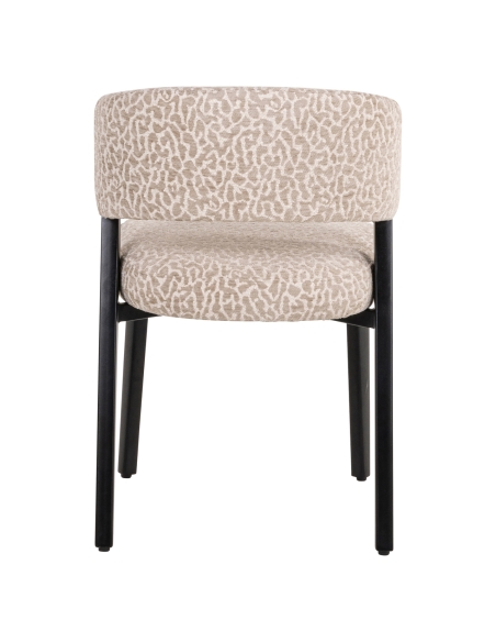 Stuhl Leopardenmuster beige Metall schwarz ZENO | Loft Attitude