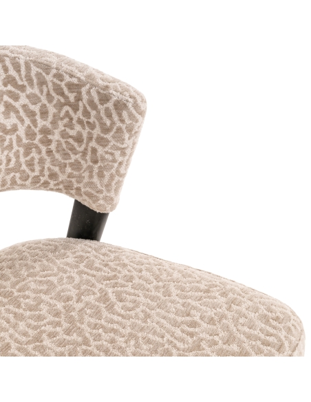Stoel met beige luipaardprint en zwart metaal ZENO | Loft Attitude