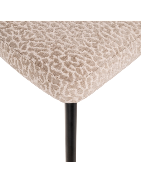 Chaise léopard beige métal noir ZENO | Loft Attitude