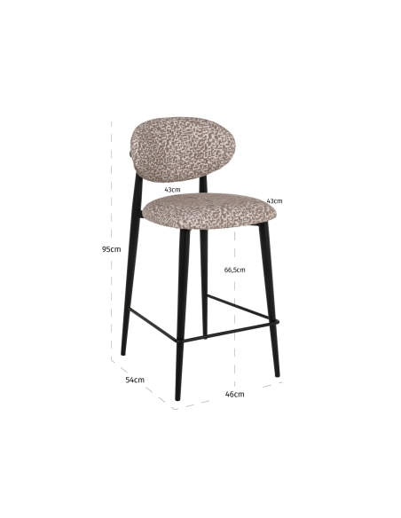 Tabouret comptoir motif géo DANTES | Loft Attitude