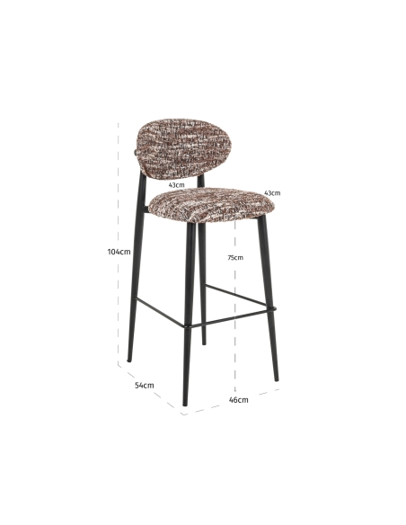 Taburete de bar avellana DANTES | Loft Attitude