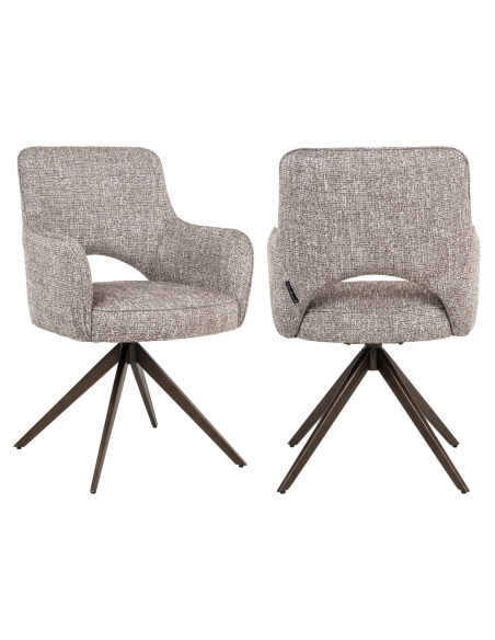Swivel chair in earth tweed GINERVA | Loft Attitude