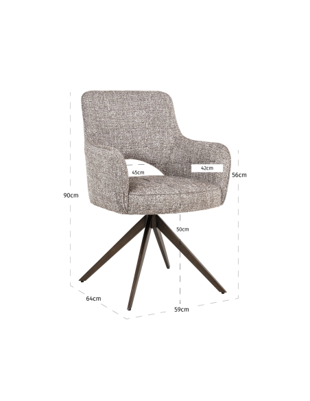 Swivel chair in earth tweed GINERVA | Loft Attitude
