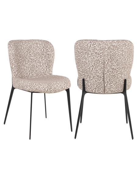 Stuhl mit geometrischem Muster in Natur SERGIO | Loft Attitude