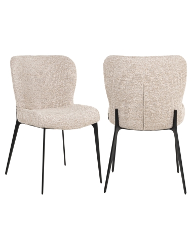 Stoel met lineair patroon naturel SERGIO | Loft Attitude