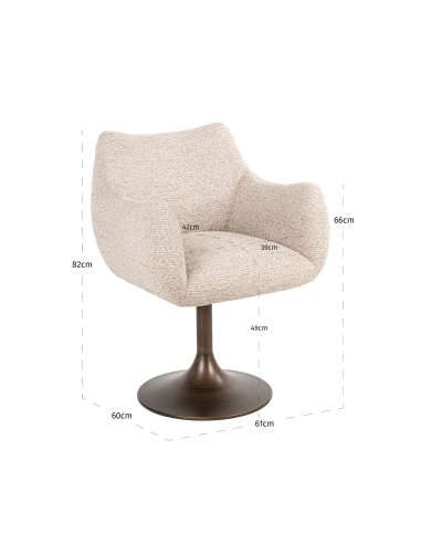 Silla giratoria bronce lineal ALDO | Loft Attitude