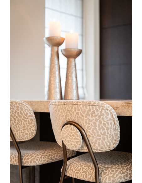 Beige leopard stool XENIA set of 2 | Loft Attitude