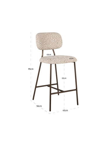 Kruk luipaard beige XENIA set van 2 | Loft Attitude