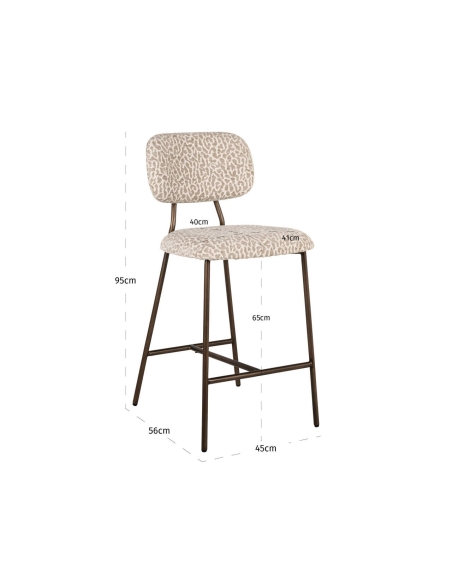 Kruk luipaard beige XENIA set van 2 | Loft Attitude