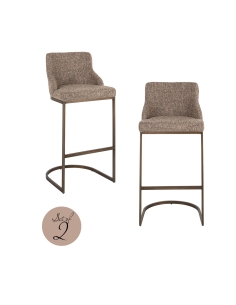 Tabouret de bar tweed marron BOLTON | Loft Attitude