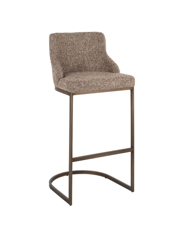 Taburete de bar tweed marrón BOLTON | Loft Attitude