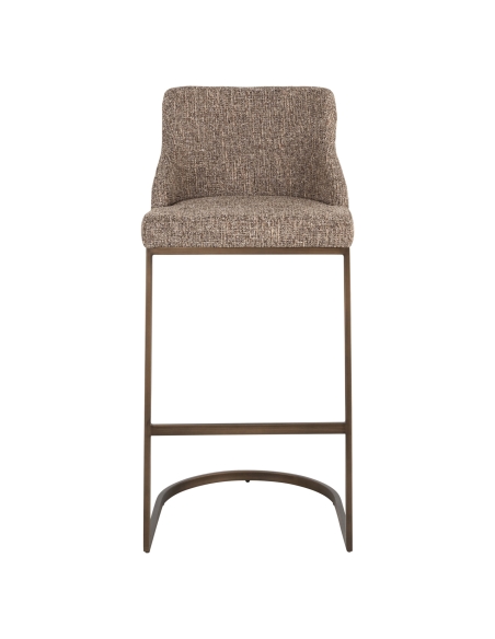 Banco de bar tweed castanho BOLTON | Loft Attitude