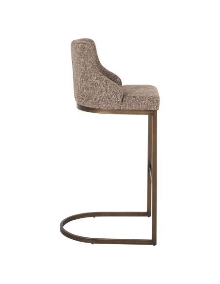 Tabouret de bar tweed marron BOLTON | Loft Attitude