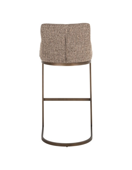 Taburete de bar tweed marrón BOLTON | Loft Attitude