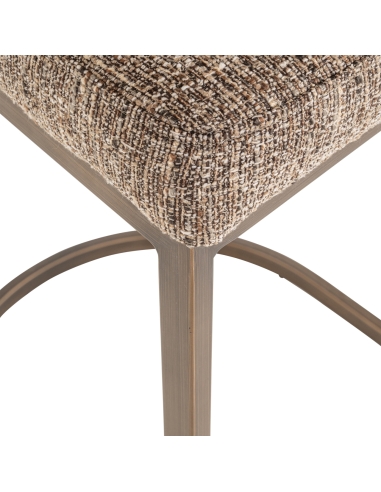 Banco de bar tweed castanho BOLTON | Loft Attitude