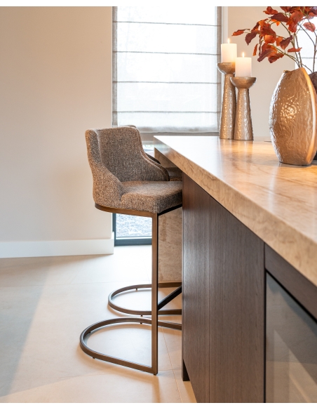 Barhocker aus braunem Tweed BOLTON | Loft Attitude