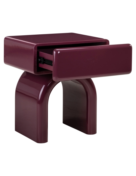 Comodino bordeaux laccato BENNET | Loft Attitude