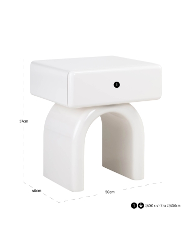 Comodino latte di cocco BENNET | Loft Attitude