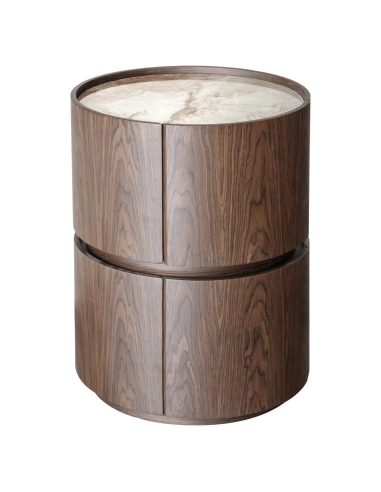 Round bedside table in wood veneer ELLERY | Loft Attitude