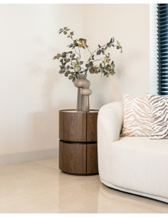 Round bedside table in wood veneer ELLERY | Loft Attitude 2