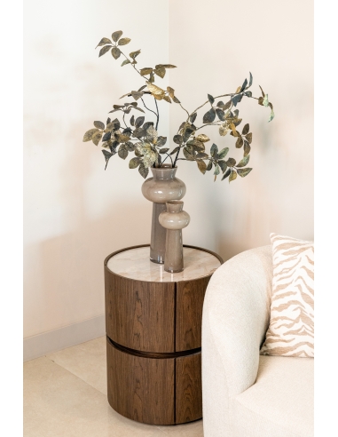 Chevet rond placage bois ELLERY | Loft Attitude